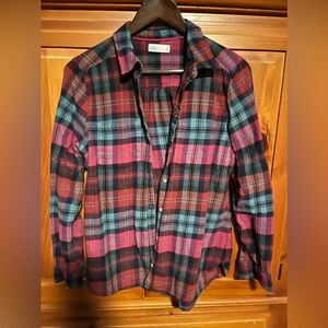 Croft & Barrow Women's Plaid Button Down Shirt - Red, Blue, Black